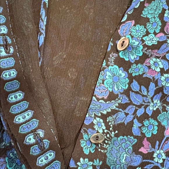 Kobi Halperin Paisley Printed Ruffled Long Sleeve Blouse, Size S - Picture 13 of 15